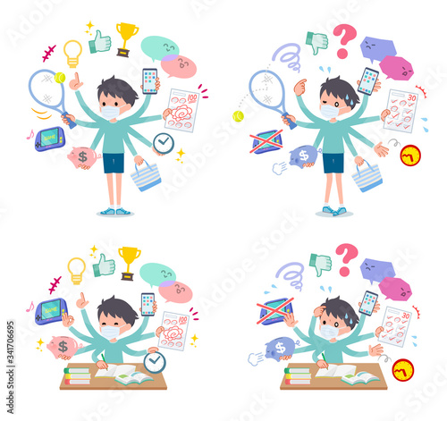 flat type mask blue clothing boy_mulch task