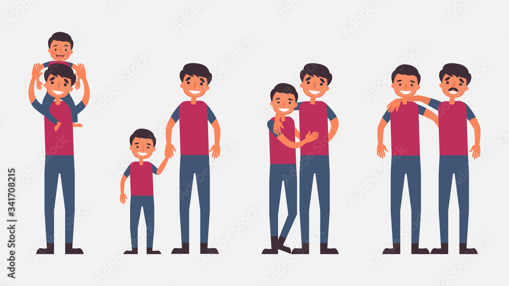 Father Son Activities Perfect Family Bonding they spend time together.children is essential to their growth and development and to the type of human.vector illustration in flat cartoon style