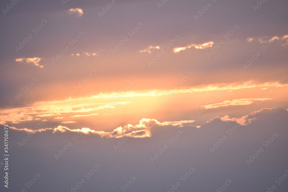 Dramatic sunrise in a abstract nature background.