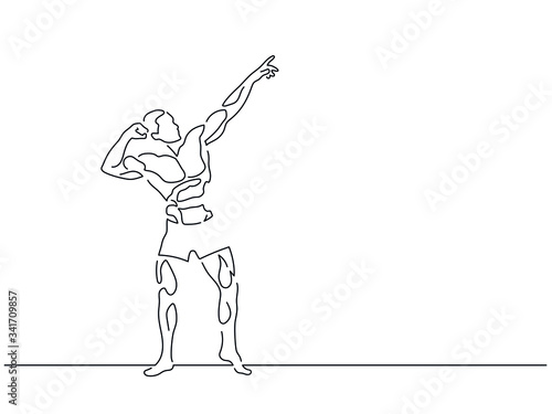 Bodybuilding isolated line drawing, vector illustration design. Sport collection.