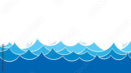 Blue water sea wave zigzag layer vector background