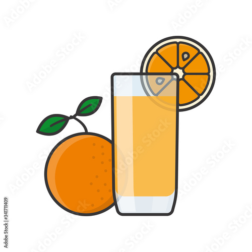  Glass of orange lemonade and fruit isolated vector illustration Lemonade Day on May 3rd