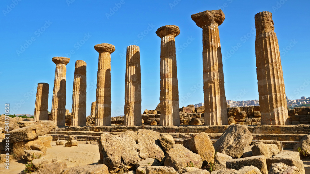 temple of Heracles in the valley of temple in Agrigento- Sicilia, Italy