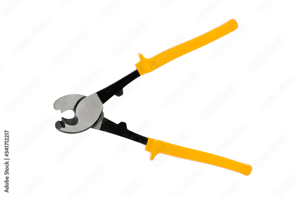 Electrical Wire Cable Cutters. Pliers isolated on white background Electrical Wire Cable Cutters. Pliers isolated on white background