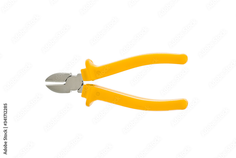 Electrical Wire Cable Cutters. Pliers isolated on white background Electrical Wire Cable Cutters. Pliers isolated on white background