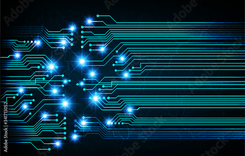 Blue cyber circuit future technology concept background