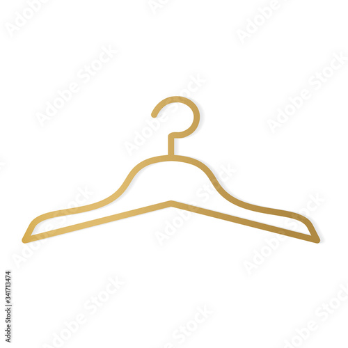 golden clothes hanger icon- vector illustration