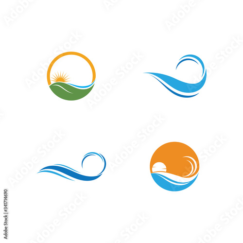 Water wave logo icon illustration