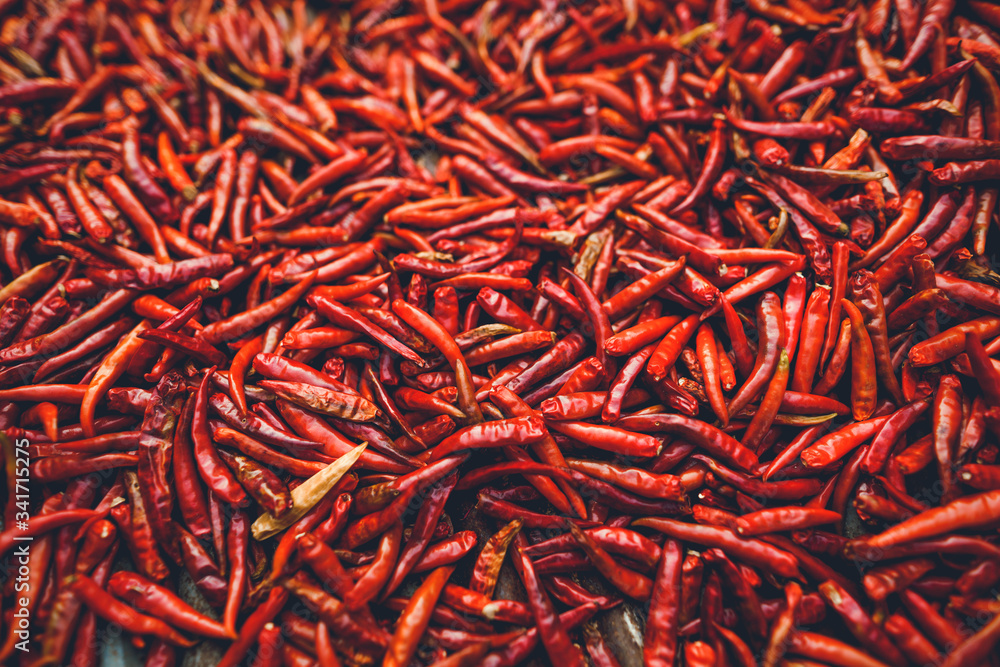Spicy chili-Bright red dried chillies
