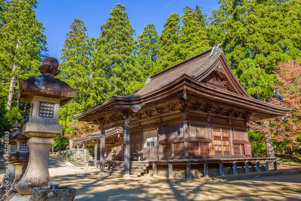 Temple House on Sacred Koyasan Mountain, monk. Japan Temple House on Sacred Koyasan Mountain, monk. Japan