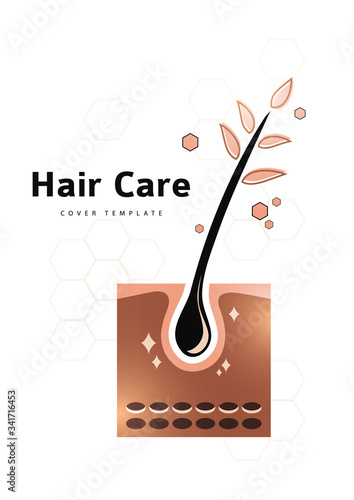 Creative isolated hair follicle icon. Vector logo hair diagnostic center. The concept of a beauty salon, clinic of help, split ends, hair loss, hair health, shampoo.