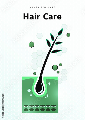 Creative isolated hair follicle icon. Vector logo hair diagnostic center. The concept of a beauty salon, clinic of help, split ends, hair loss, hair health, shampoo.