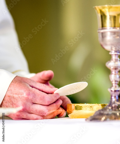 Slika na platnu host that in the hands of the priest, as in the hands of Pope Francis, becomes t