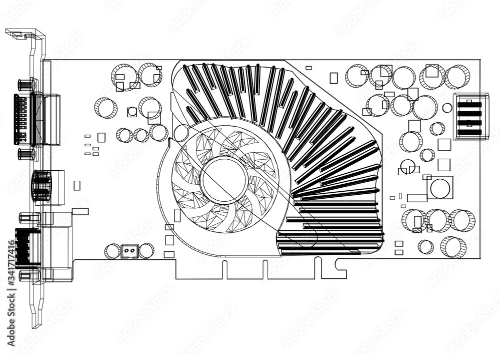 Obraz premium Computer Graphic Card blueprint