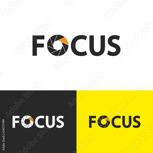 Vector illustration. Text  Focus.  Logo template
