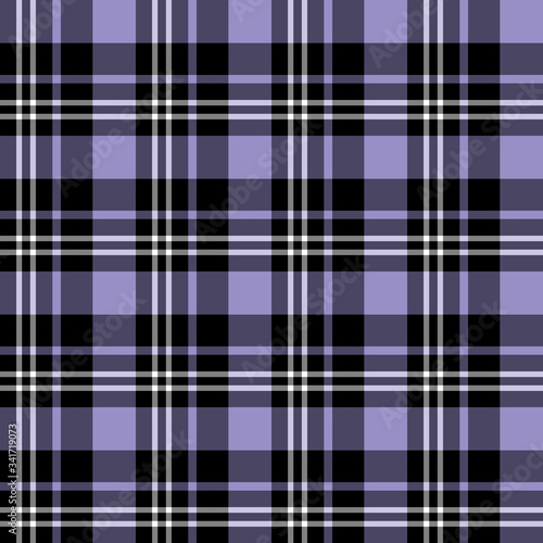 Seamless pattern in interesting black, white and violet colors for plaid, fabric, textile, clothes, tablecloth and other things. Vector image.