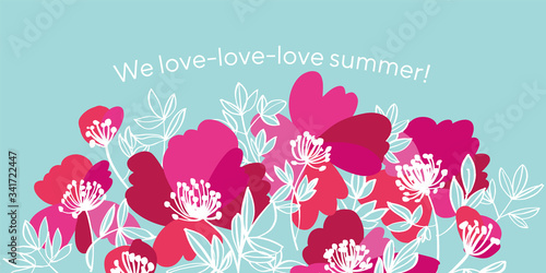 Elegant pink  modern style peony flowers