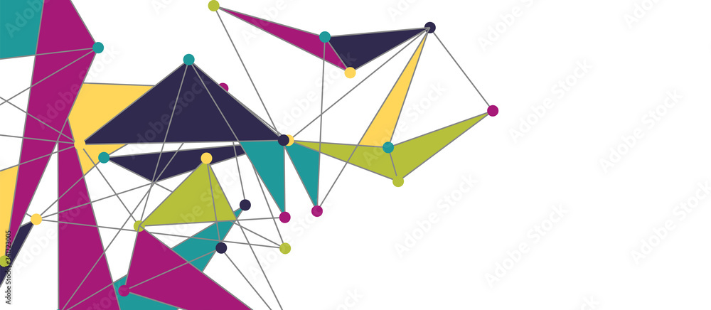 Line points connections, triangular technology design. Abstract geometric background Line points connections, triangular technology design. Abstract geometric background