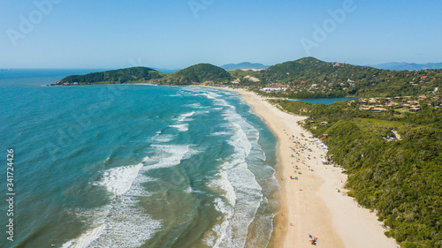 Aerial view of Rosa beach  in Imbituba - SC. Beautiful natural beach  in Santa Catarina  Brazil