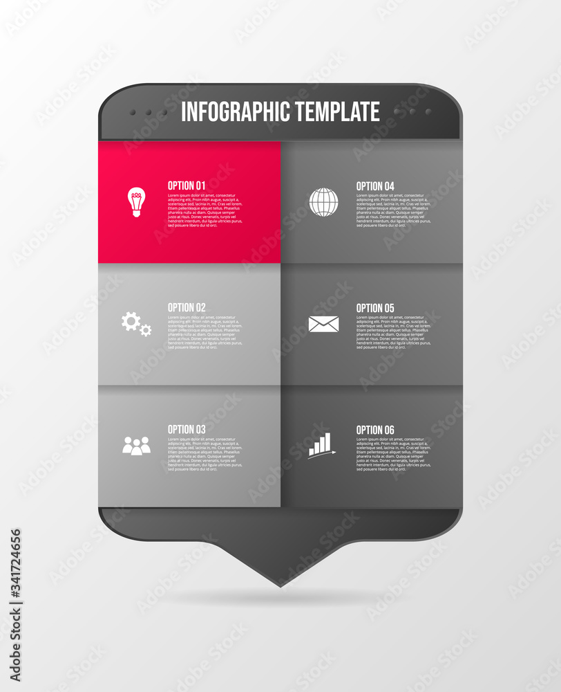 Fototapeta premium Gray infographic with business icons. Diagram. Vector