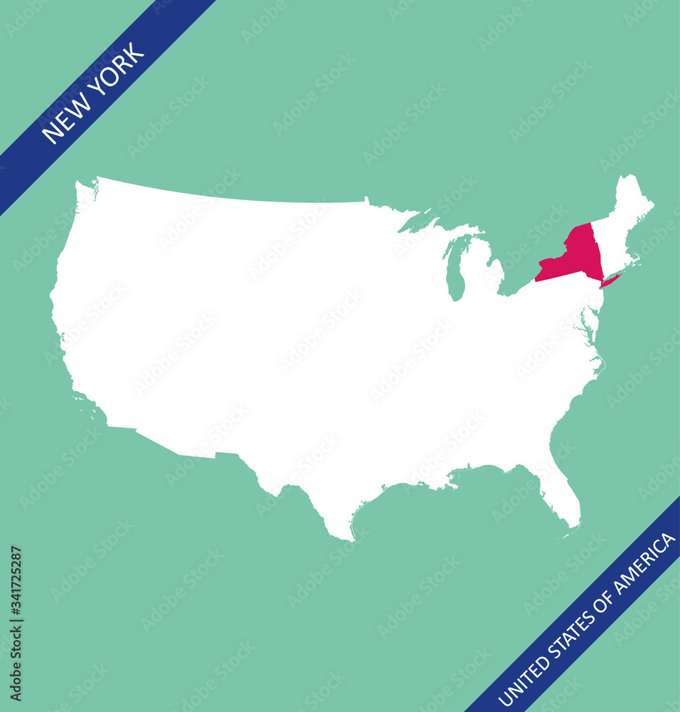 New York on USA map