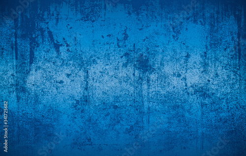 Grunge blue concrete wall. abstract Background. © Sai