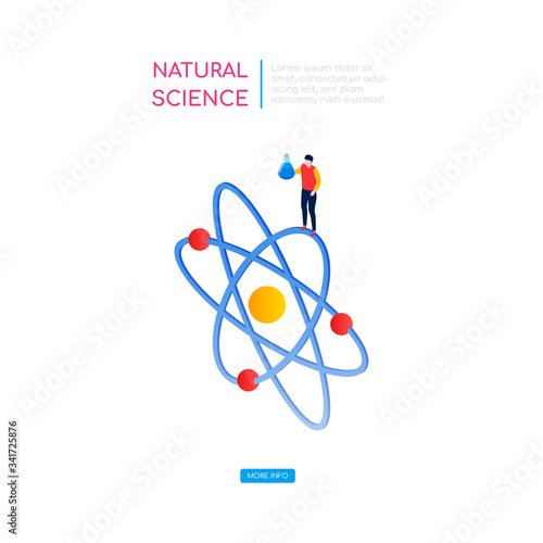 Natural science concept - modern isometric vector web banner