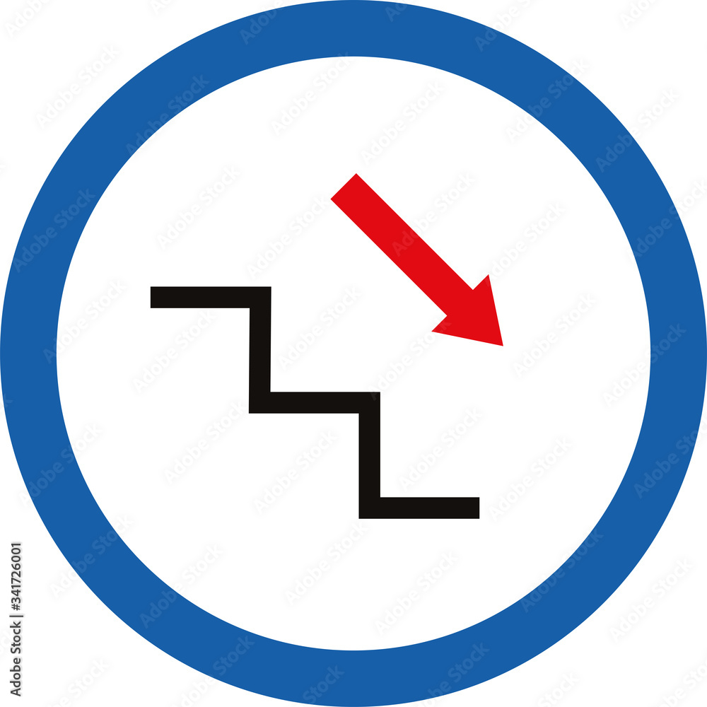 Warning sign on escalator. Escalator rules of conduct sign. Warning sign on escalator. Escalator rules of conduct sign.