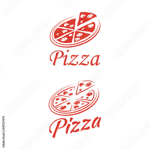 Two logo pizza on a white background.