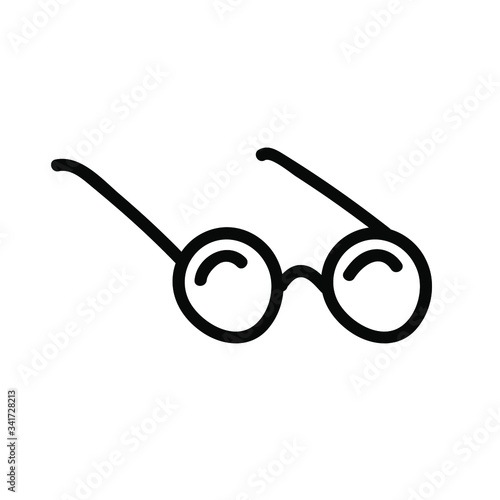 cute round old glasses like harry potter simple vector icon. sketch illustration isolated on white background