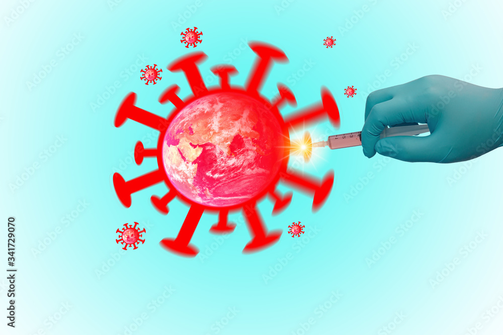 Doctors or scientists carrying syringes, vaccines to test the treatment of coronavirus (COVID-19) around the world. Scientific and medical concepts.Elements of this image were furnished by NASA. Doctors or scientists carrying syringes, vaccines to test the treatment of coronavirus (COVID-19) around the world. Scientific and medical concepts.Elements of this image were furnished by NASA.
