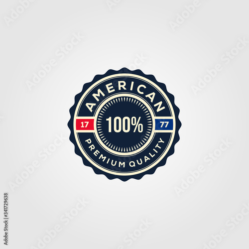 american premium guaranteed badges logo illustration vector design