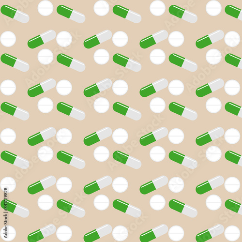 Cute drug pattern on white background