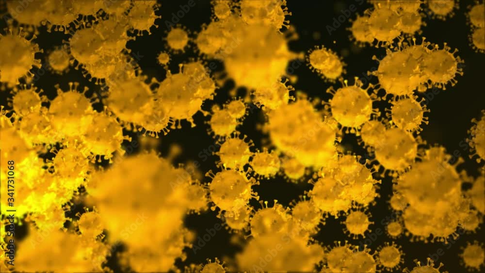 Corona virus background, The yellow corona virus is spreading and floating, Use as a background video for your work. Corona virus background, The yellow corona virus is spreading and floating, Use as a background video for your work.