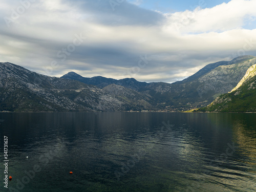 The view of the Kotor Bay near Herzeg-Novi. Montenegro autumn 2019