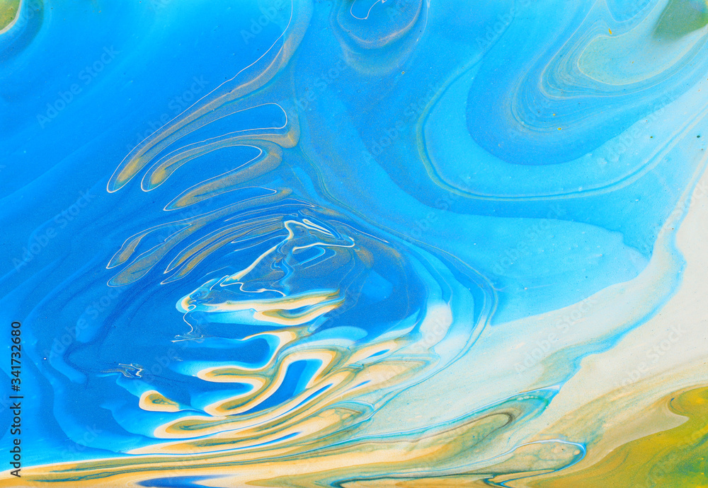 art photography of abstract marbleized effect background. Blue, gold and white creative colors. Beautiful paint art photography of abstract marbleized effect background. Blue, gold and white creative colors. Beautiful paint