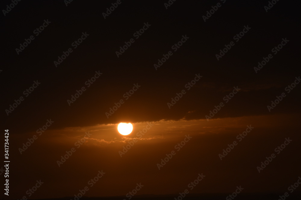 Sunrise in the summer with golden clouds. Sunrise in the summer with golden clouds.