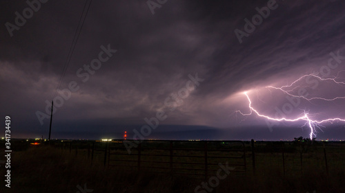 Cloud to Ground Lightning Bolts from a Severe Warned Supercell in Central Oklahoma