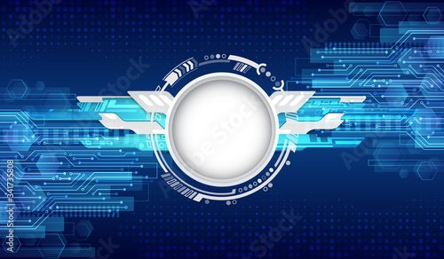 Futuristic sci fi technology background. Hi tech circuit design innovation concept. Abstract communication vector illustration.