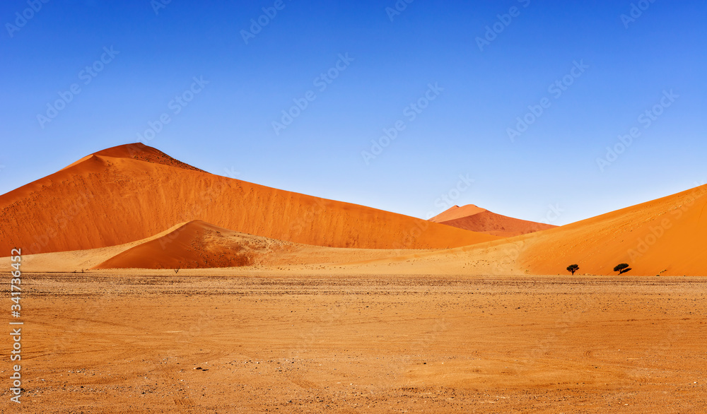 Sand Dune in the Namibian Desert near Sossusvlei in Namib-Naukluft National Park, Namibia. Sand Dune in the Namibian Desert near Sossusvlei in Namib-Naukluft National Park, Namibia.