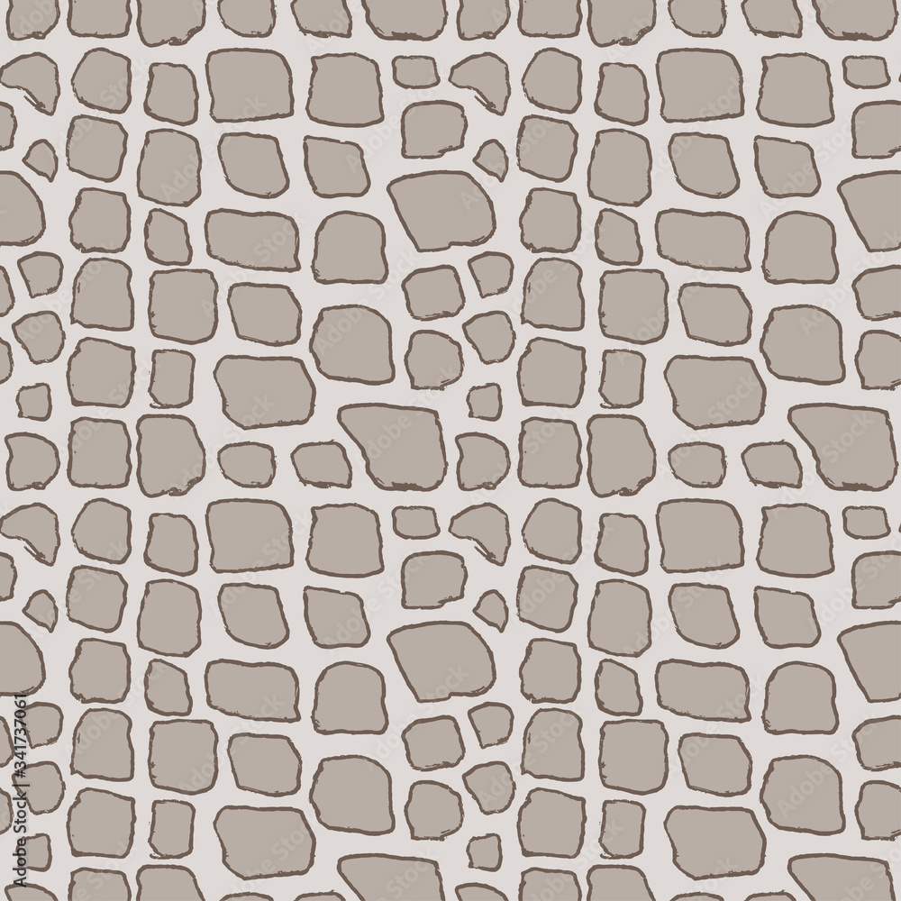 Stones handdrawn seamless gray pattern. Vector illustration. Stones handdrawn seamless gray pattern. Vector illustration.