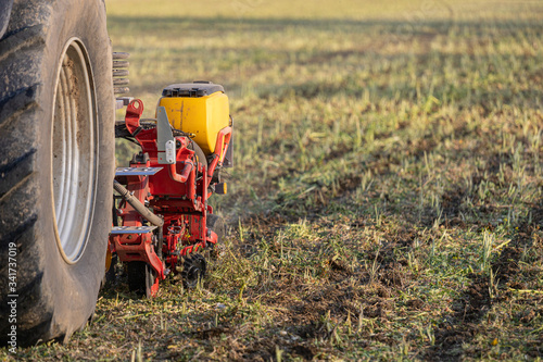 Einzelkornsämaschine im Einsatz Direktsaat Mulchsaat