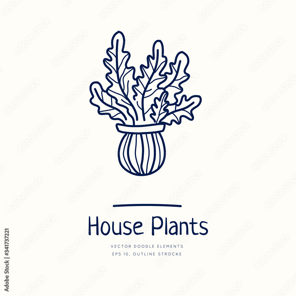 Cute hand drawn house plants in pots in doodle cartoon style isolated on white background. Quarantine positive doodle icons, home elements. Cute hand drawn house plants in pots in doodle cartoon style isolated on white background. Quarantine positive doodle icons, home elements.
