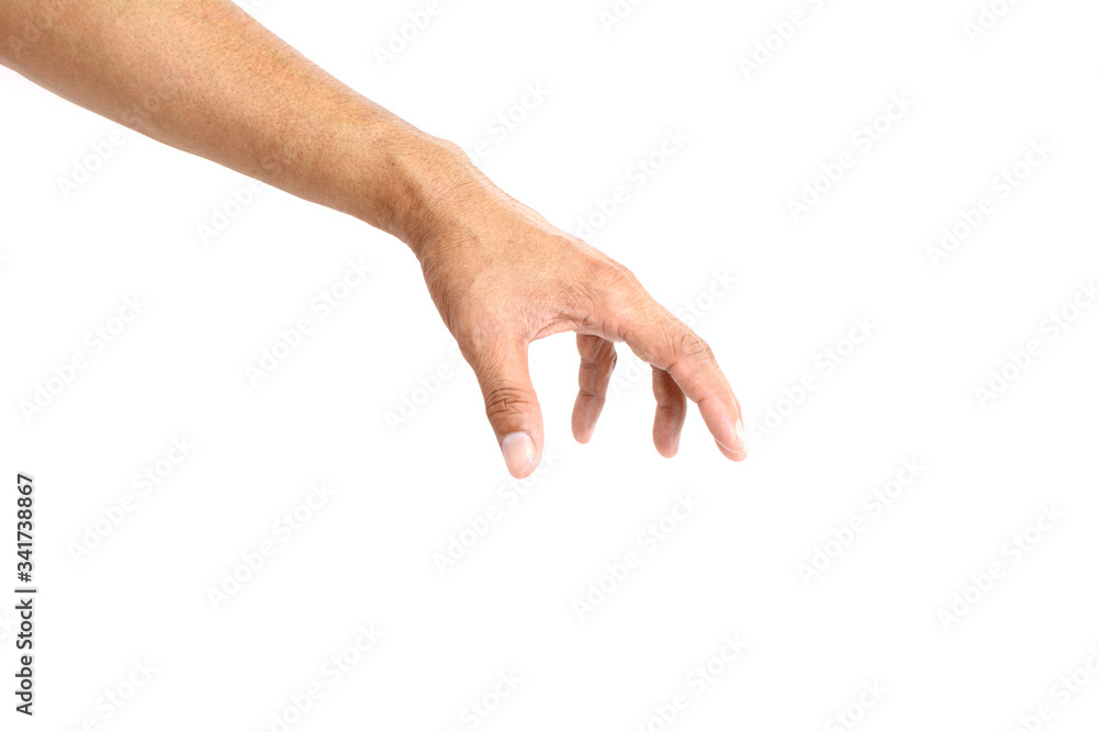 Symbol empty hand holding isolated on the white background.	