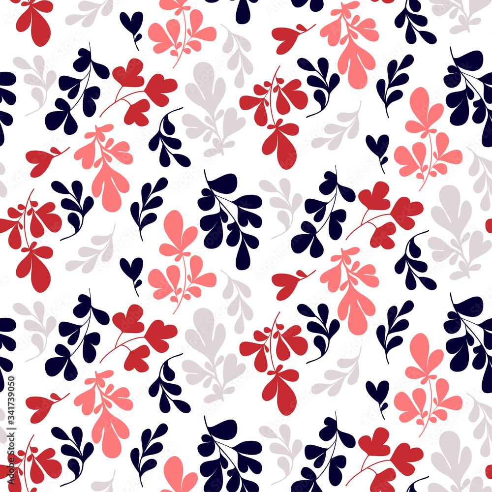 Obraz premium Floral pattern. Seamless vector texture with flowers for fashion prints, wall paper, wrapping paper. Hand drawn style, light background.