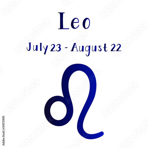 Vector illustration of Leo zodiac sign isolated on a white background.