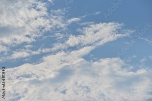 Blue Sky with White Clouds, Nature Background.
