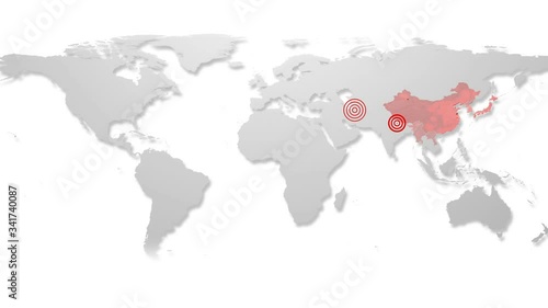 Wallpaper Mural Coronavirus covid-19 map disease spreading animation Torontodigital.ca