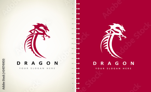 dragon logo vector mythical animal design.