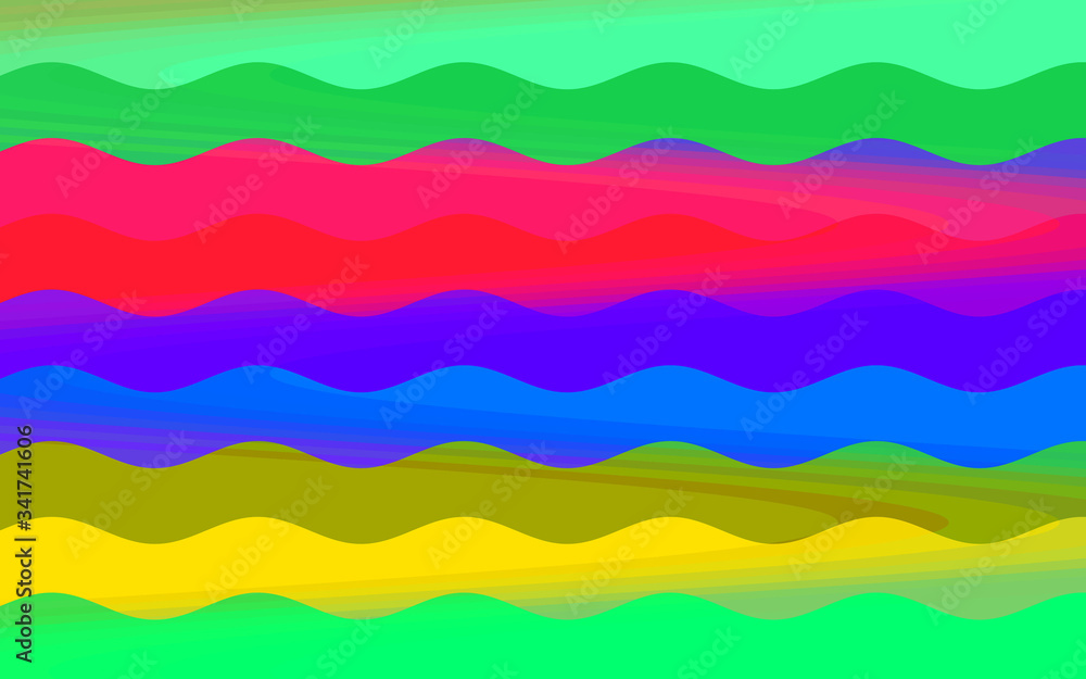 Green pnk yellow seamless pattern with colorful waves Green pnk yellow seamless pattern with colorful waves